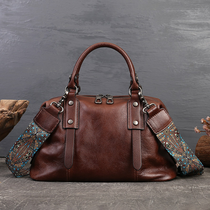 Doctor Bag Leather - Сумка Johnature из натуральной кожи, повседневная,