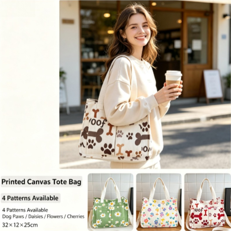 Women Handheld Bags - Модная вельветовая эко-сумка, вместительная простая городская