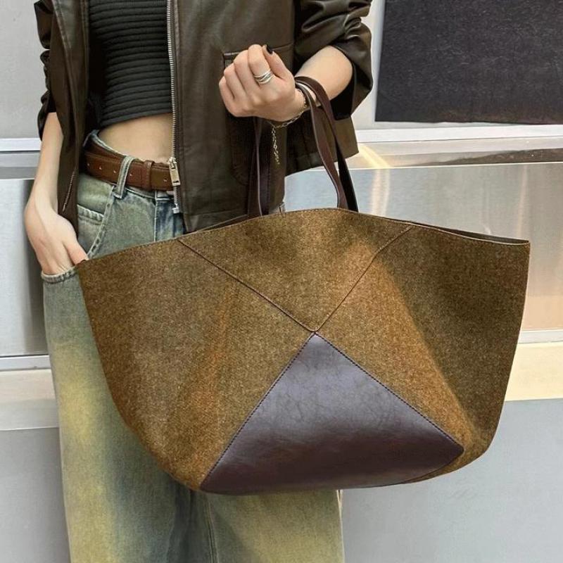 Women Handheld Bags - Осенне-зимняя модная новая лоскутная сумка контрастного