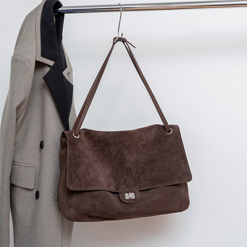 Women Bags Work - Натуральная замшевая сумка через плечо для