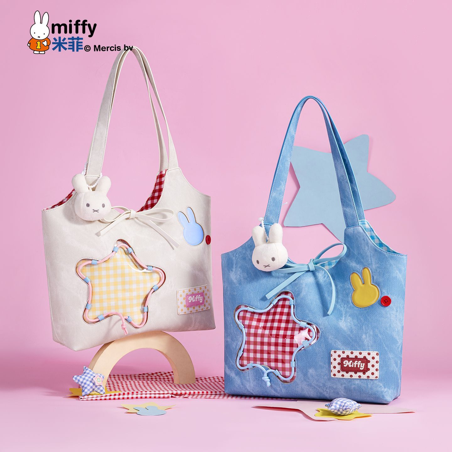 Top Handle Structured - Сумка-тоут Miffy Kawaii с лицензионным мультяшным
